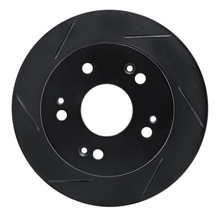 613-59024L Slotted Brake Rotor [Black], 1997-2015 Acura/Honda, Position: Rear Left
