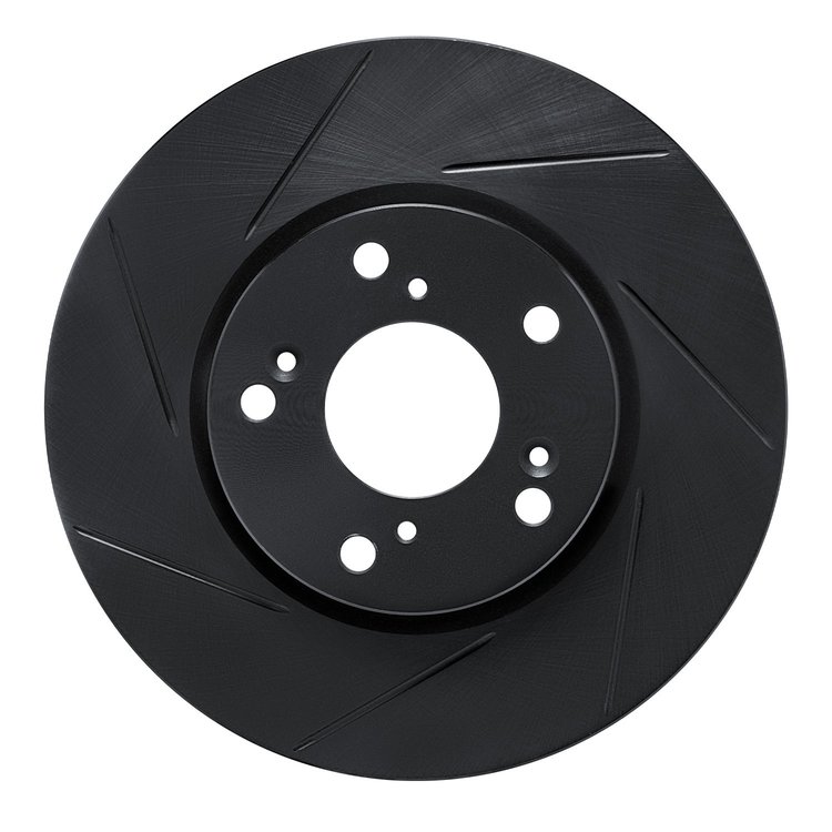 613-59042L Slotted Brake Rotor [Black], 1998-2020 Acura/Honda, Position: Front Left