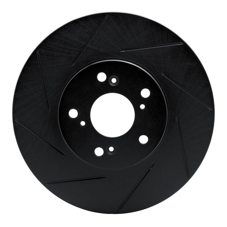 613-59043L Slotted Brake Rotor [Black], 1999-2014 Acura/Honda, Position: Front Left