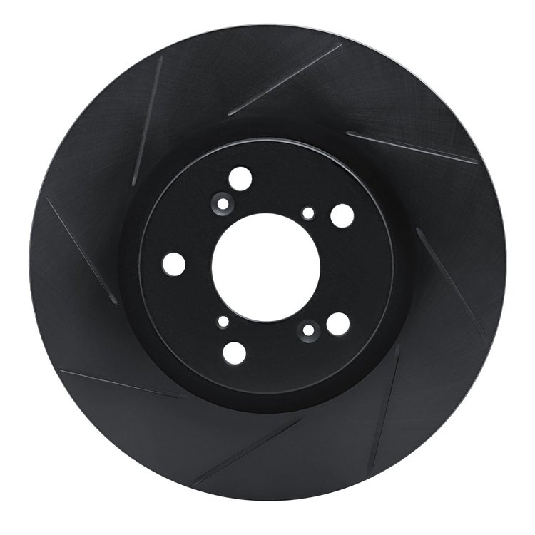 613-59056L Slotted Brake Rotor [Black], 2009-2014 Acura/Honda, Position: Front Left