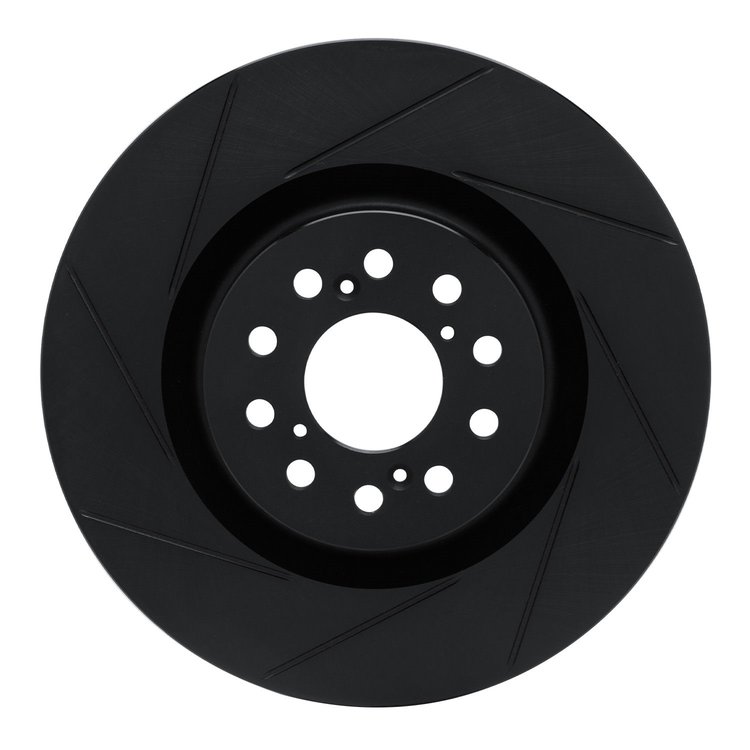 613-59065L Slotted Brake Rotor [Black], 2017-2021 Acura/Honda, Position: Front Left