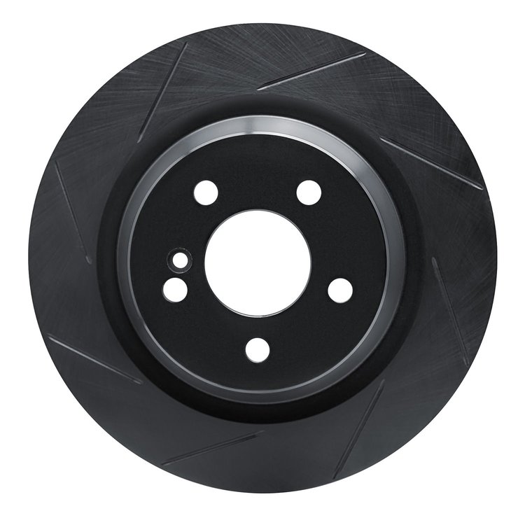 613-63042L Slotted Brake Rotor [Black], 2001-2002 Mercedes-Benz, Position: Rear Left