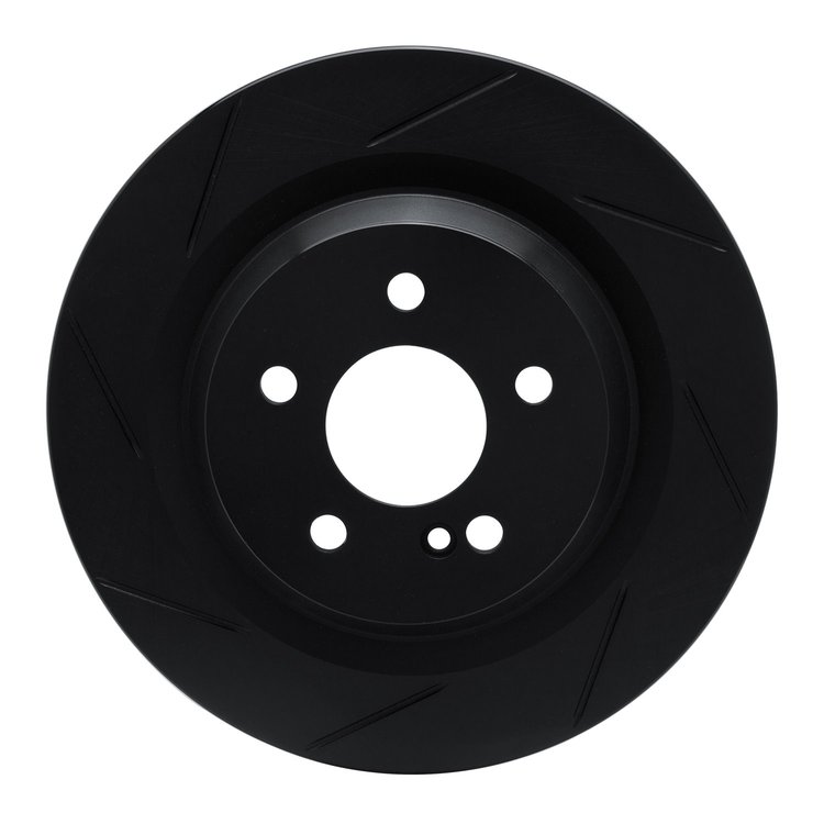 613-63076L Slotted Brake Rotor [Black], 2007-2014 Mercedes-Benz, Position: Rear Left