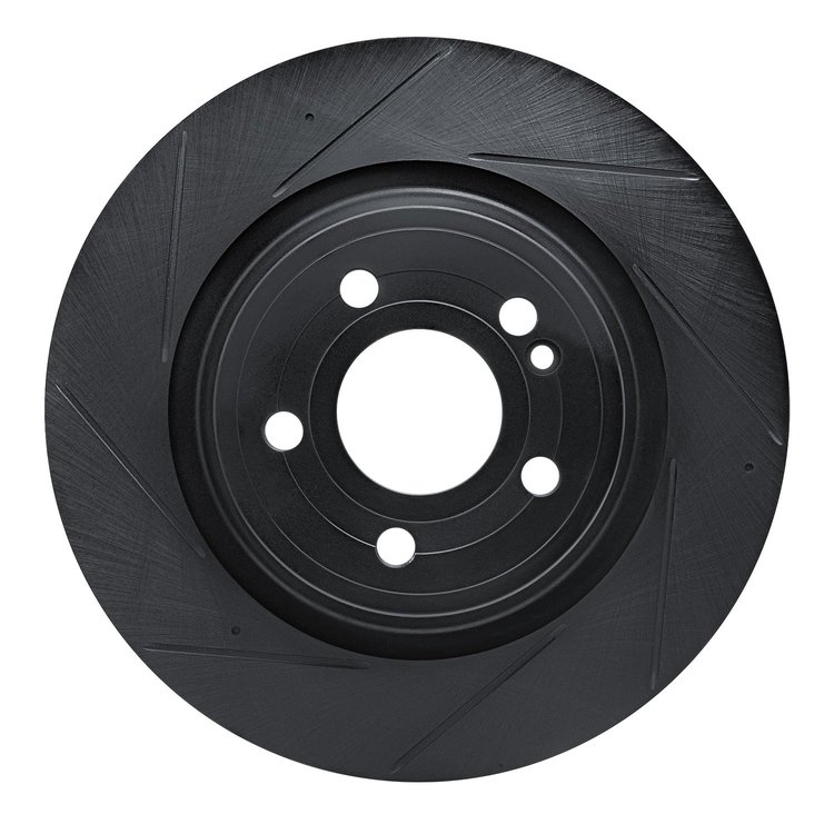 613-63187L Slotted Brake Rotor [Black], 2020-2021 Mercedes-Benz, Position: Rear Left