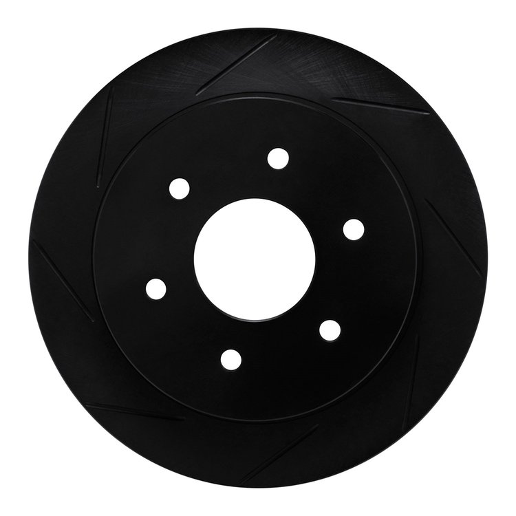 613-67090L Slotted Brake Rotor [Black], 2004-2015 Infiniti/Nissan, Position: Rear Left