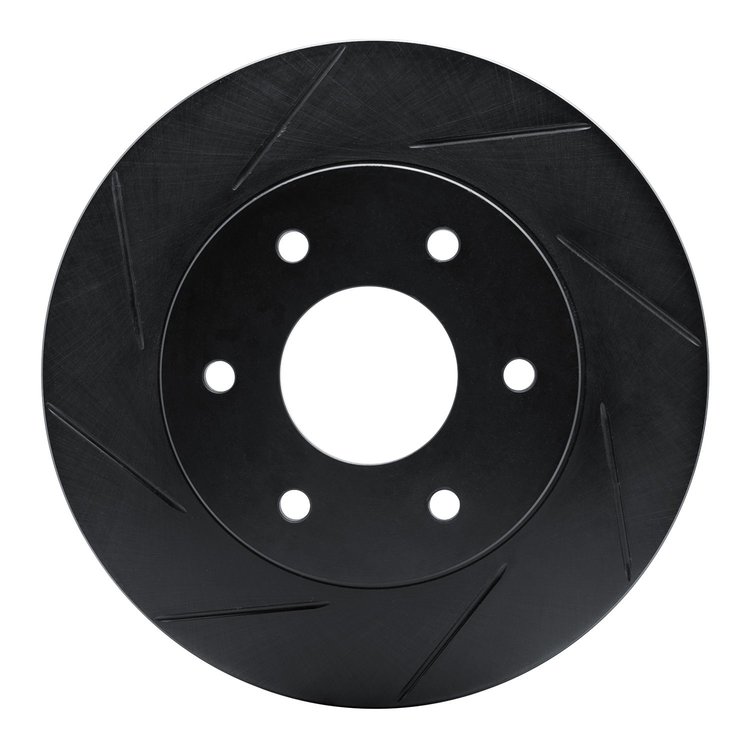 613-67091L Slotted Brake Rotor [Black], 2004-2005 Infiniti/Nissan, Position: Front Left