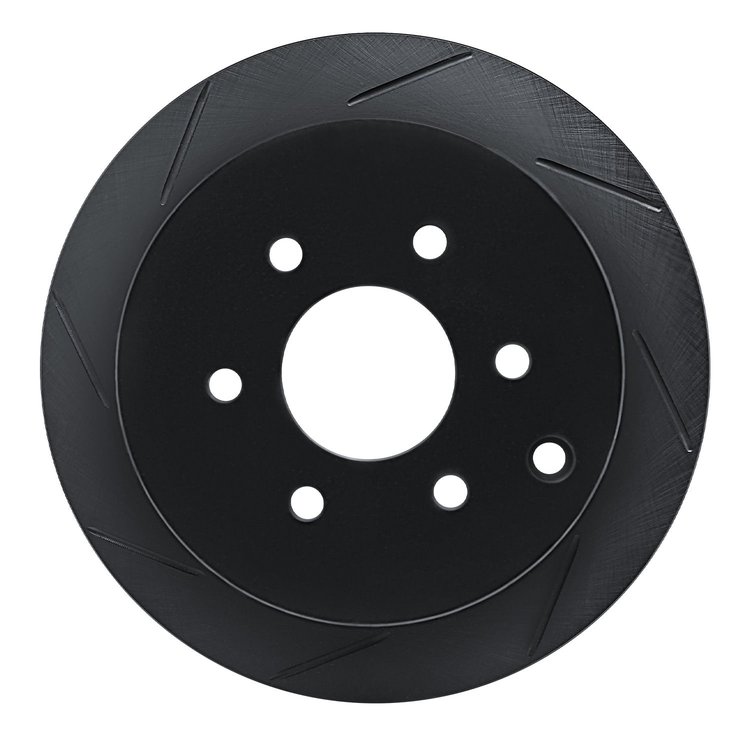 613-67094L Slotted Brake Rotor [Black], Fits Select Multiple Makes/Models, Position: Rear Left