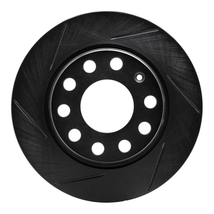 613-73045L Slotted Brake Rotor [Black], 2000-2008 Audi/Volkswagen, Position: Rear Left