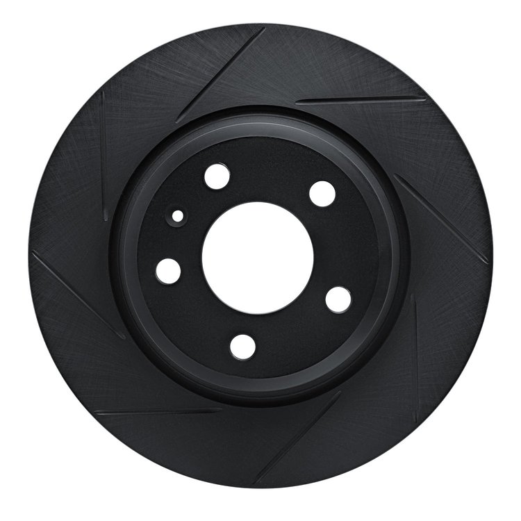 613-73061L Slotted Brake Rotor [Black], Fits Select Audi/Volkswagen, Position: Rear Left