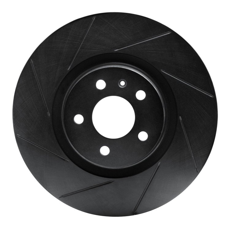613-73080L Slotted Brake Rotor [Black], Fits Select Audi/Volkswagen, Position: Front Left