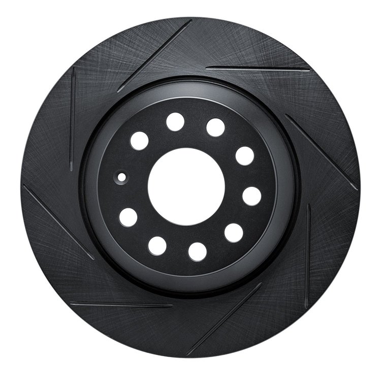 613-73082L Slotted Brake Rotor [Black], Fits Select Audi/Volkswagen, Position: Rear Left