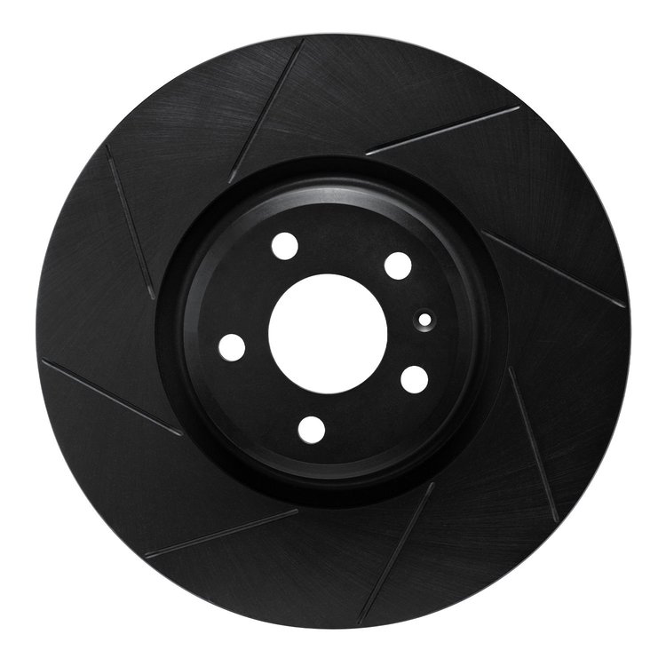 613-73083L Slotted Brake Rotor [Black], Fits Select Audi/Volkswagen, Position: Front Left