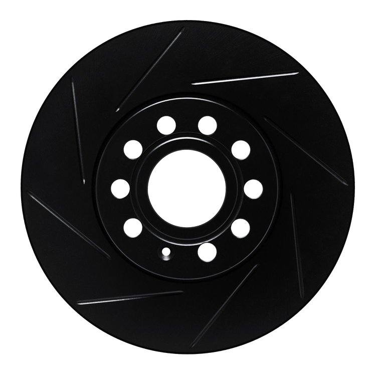 613-74028L Slotted Brake Rotor [Black], 2005-2021 Audi/Volkswagen, Position: Front Left