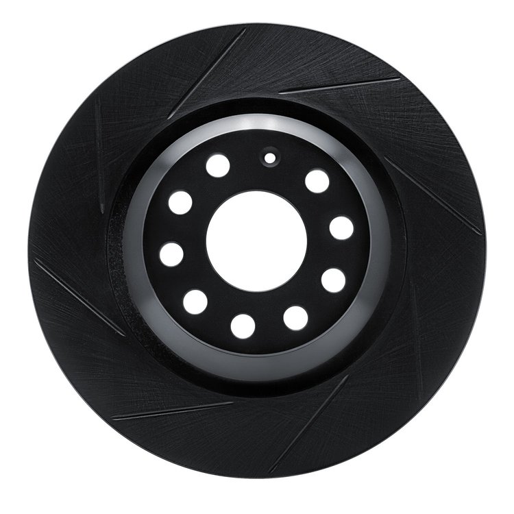 613-74030L Slotted Brake Rotor [Black], Fits Select Audi/Volkswagen, Position: Rear Left