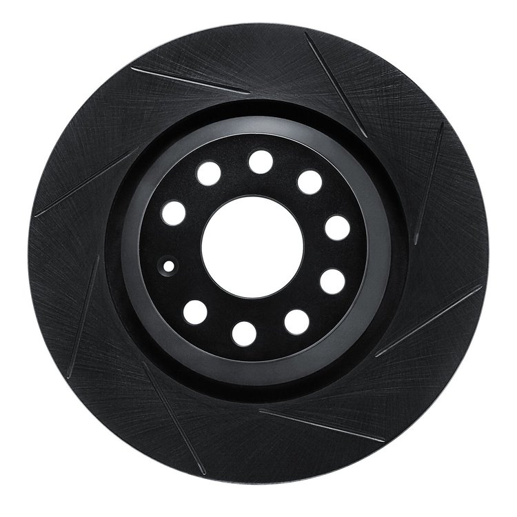 613-74030R Slotted Brake Rotor [Black], Fits Select Audi/Volkswagen, Position: Rear Right