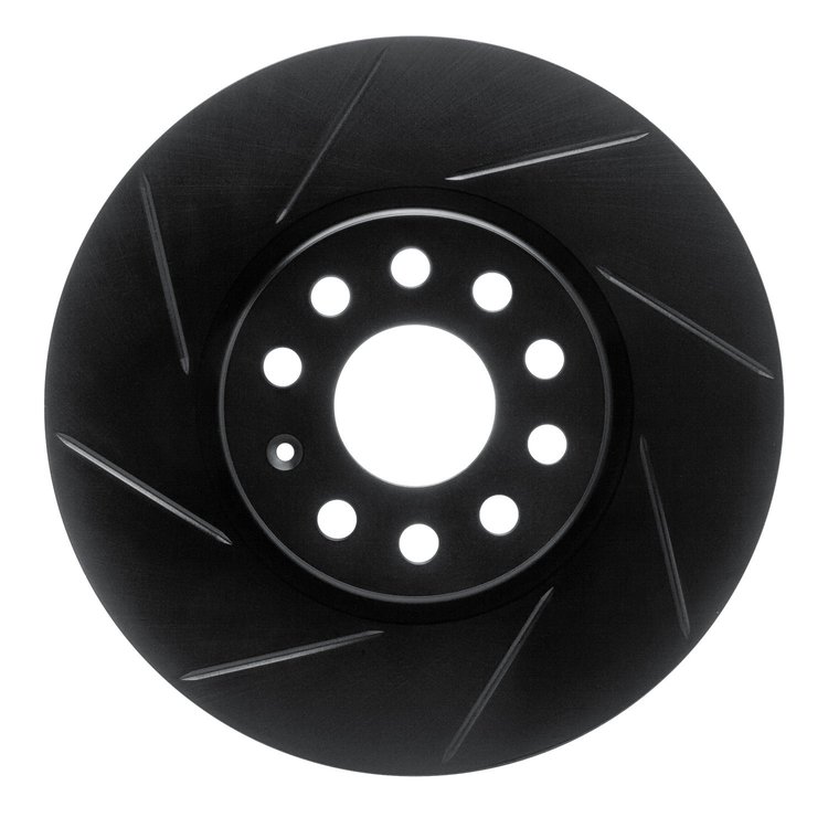 613-74053L Slotted Brake Rotor [Black], Fits Select Multiple Makes/Models, Position: Front Left