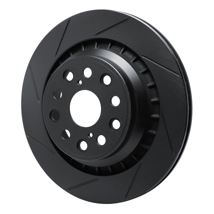 613-75021D Slotted Brake Rotor [Black], 2007-2021 Lexus/Toyota/Scion, Position: Rear Left