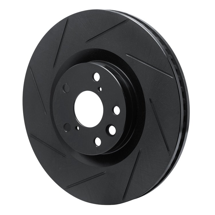 613-75032D Slotted Brake Rotor [Black], 2011-2020 Lexus/Toyota/Scion, Position: Left Front