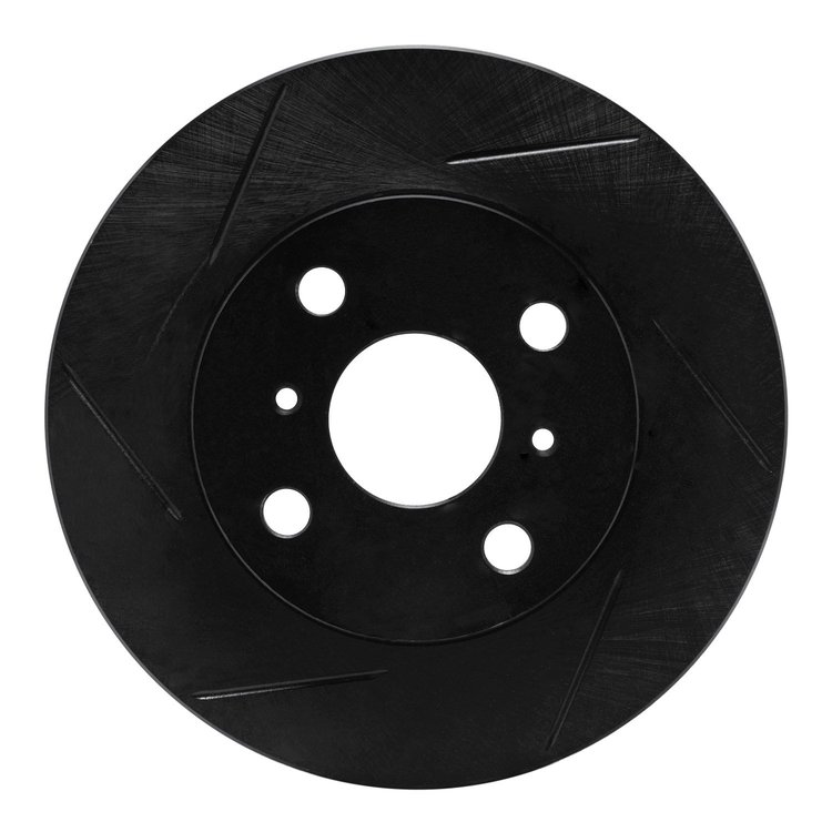 613-76026L Slotted Brake Rotor [Black], 1986-1989 Lexus/Toyota/Scion, Position: Front Left