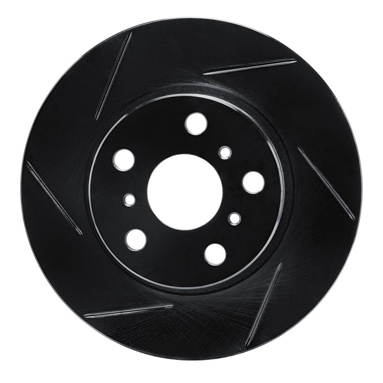 613-76027L Slotted Brake Rotor [Black], 1986-1989 Lexus/Toyota/Scion, Position: Front Left