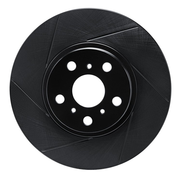 613-76045L Slotted Brake Rotor [Black], 1990-1993 Lexus/Toyota/Scion, Position: Front Left