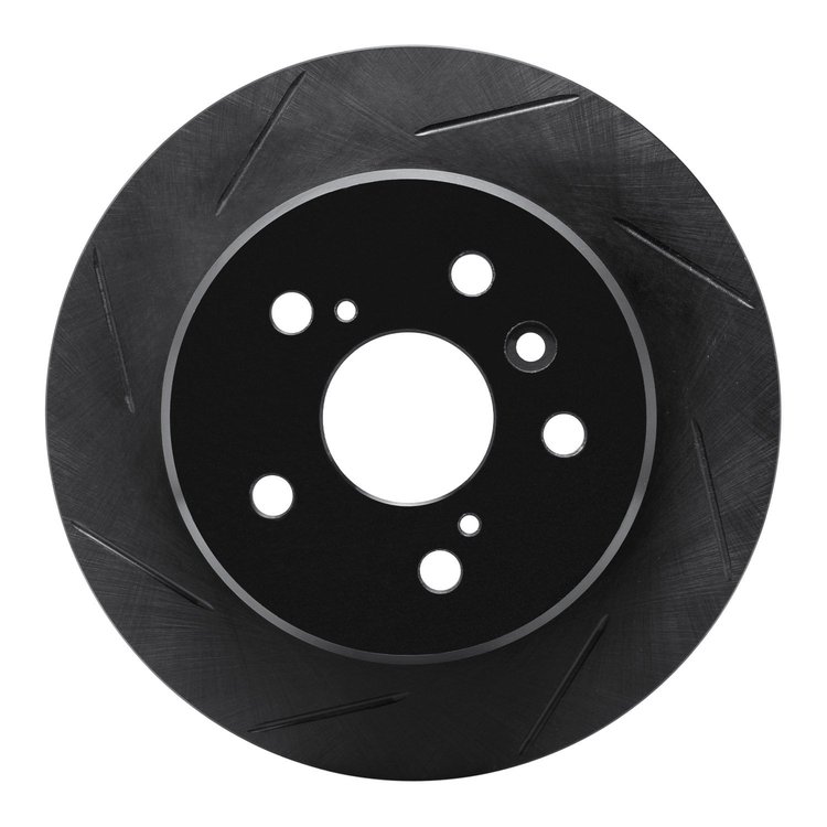 613-76053L Slotted Brake Rotor [Black], 1992-2003 Lexus/Toyota/Scion, Position: Rear Left