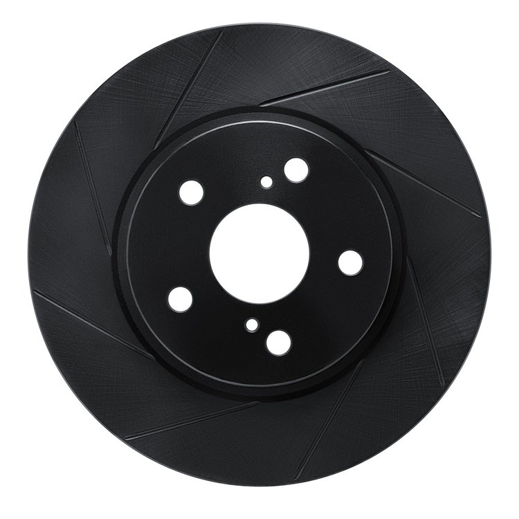 613-76075L Slotted Brake Rotor [Black], 2002-2015 Lexus/Toyota/Scion, Position: Front Left