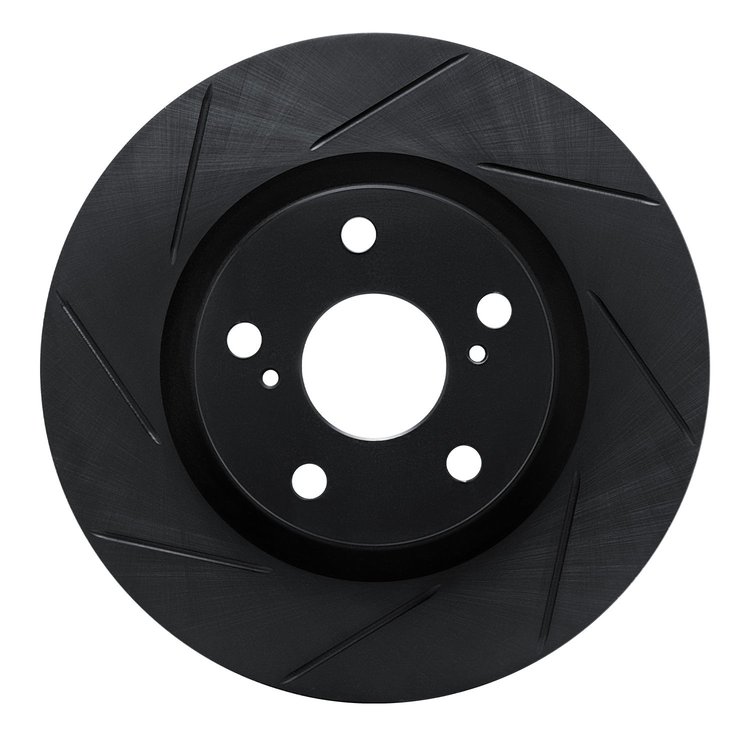 613-76080L Slotted Brake Rotor [Black], 2006-2020 Multiple Makes/Models, Position: Front Left