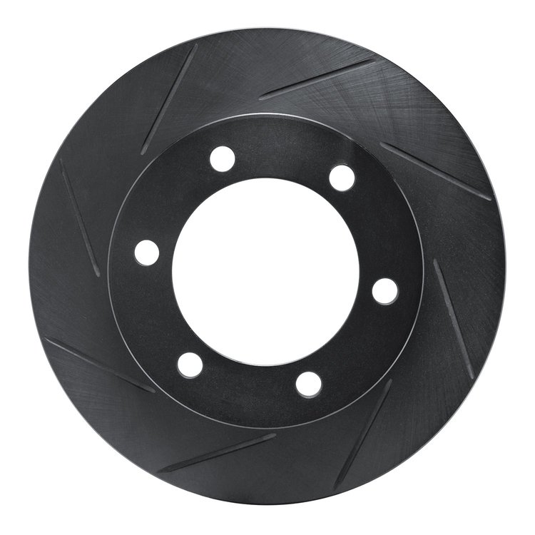 613-76121L Slotted Brake Rotor [Black], 1995-2004 Lexus/Toyota/Scion, Position: Front Left