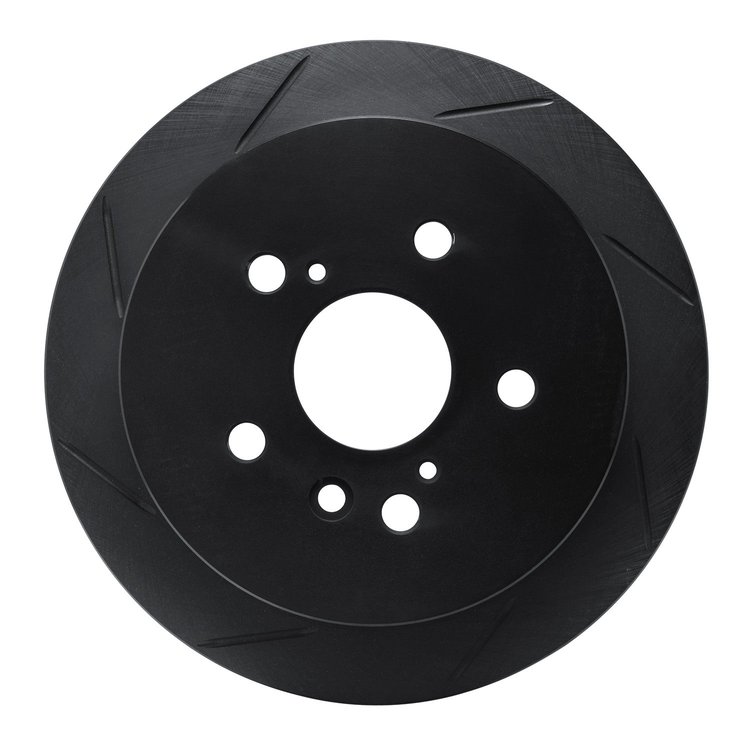 613-76130L Slotted Brake Rotor [Black], 2004-2009 Lexus/Toyota/Scion, Position: Rear Left