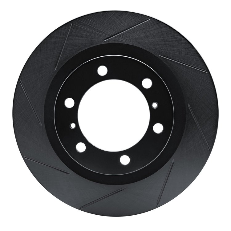 613-76142L Slotted Brake Rotor [Black], Fits Select Lexus/Toyota/Scion, Position: Front Left