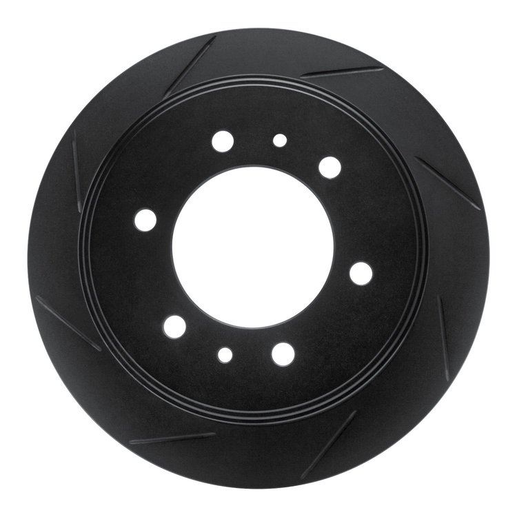 613-93001L Slotted Brake Rotor [Black], 2006-2010 GM, Position: Rear Left