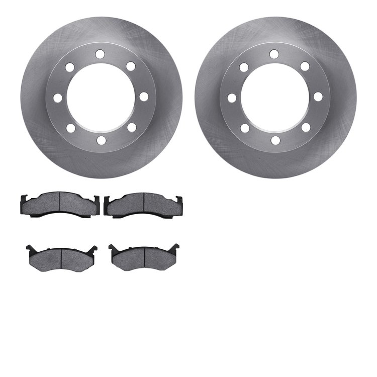 6202-40291 Brake Rotors w/Heavy-Duty Brake Pads Kit, 1980-1993 Mopar, Position: Front