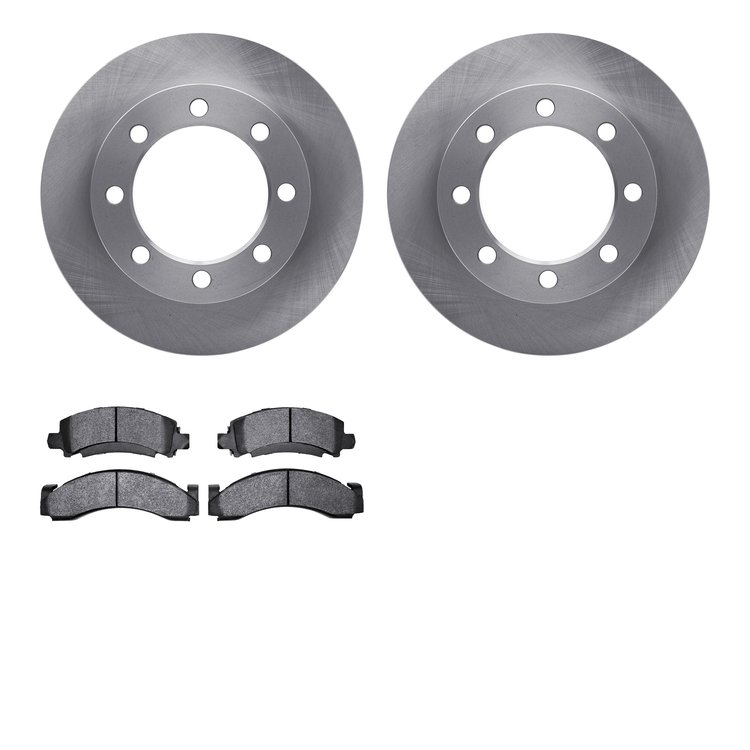 6202-40292 Brake Rotors w/Heavy-Duty Brake Pads Kit, 1990-1993 Mopar, Position: Front