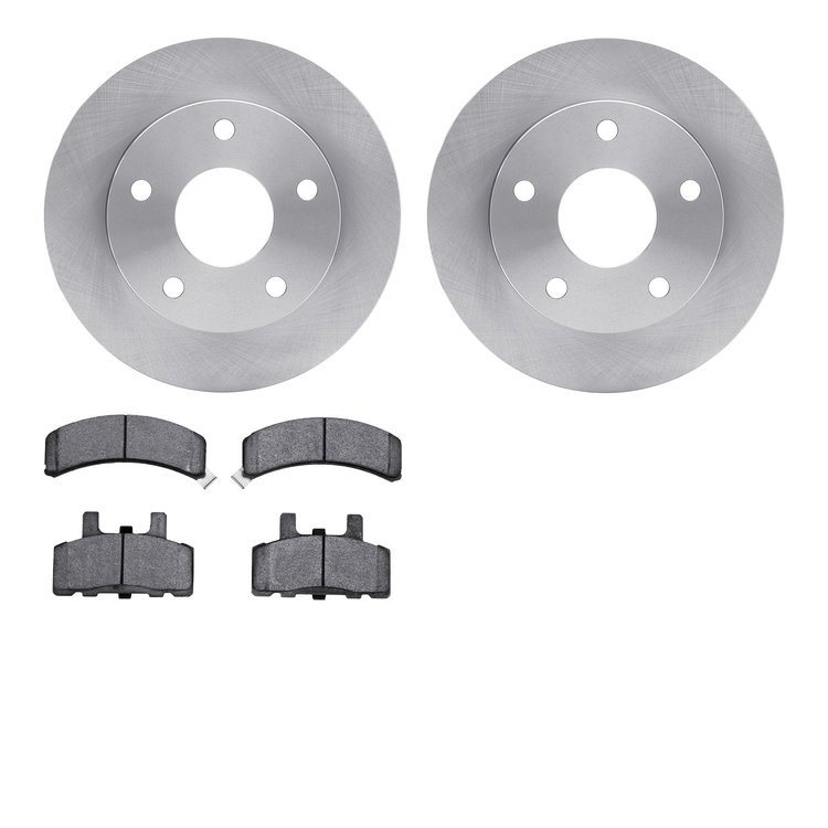 6202-40369 Brake Rotors w/Heavy-Duty Brake Pads Kit, 1994-1999 Mopar, Position: Front