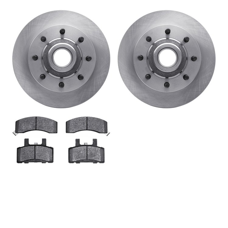 6202-40375 Brake Rotors w/Heavy-Duty Brake Pads Kit, 1994-1999 Mopar, Position: Front