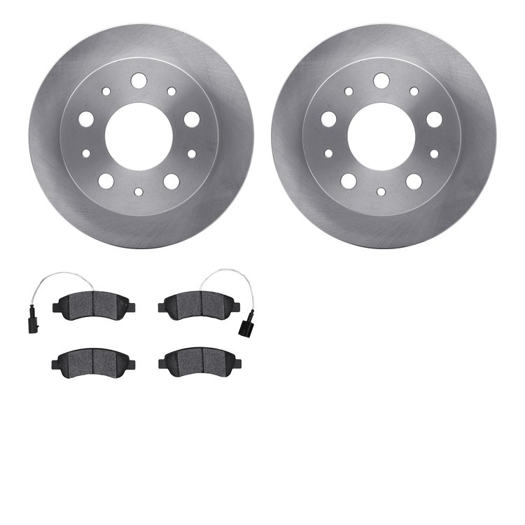 6202-40510 Brake Rotors w/Heavy-Duty Brake Pads Kit, 2014-2021 Mopar, Position: Rear