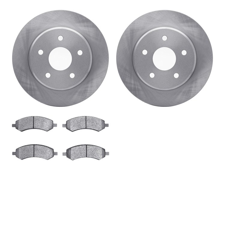 6202-42099 Brake Rotors w/Heavy-Duty Brake Pads Kit, 2008-2012 Mopar, Position: Front