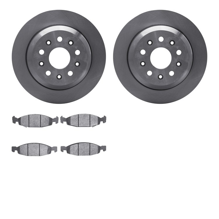 6202-42168 Brake Rotors w/Heavy-Duty Brake Pads Kit, 1999-2002 Mopar, Position: Front