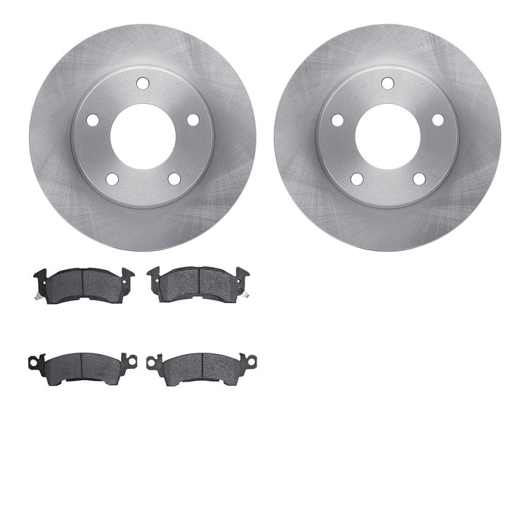 6202-46073 Brake Rotors w/Heavy-Duty Brake Pads Kit, 1969-1978 GM, Position: Front