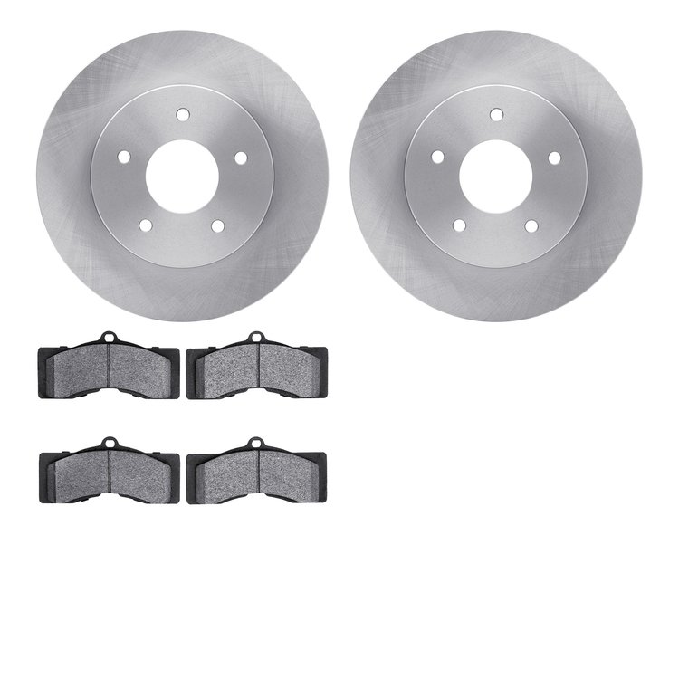 6202-47145 Brake Rotors w/Heavy-Duty Brake Pads Kit, 1963-1982 GM, Position: Front