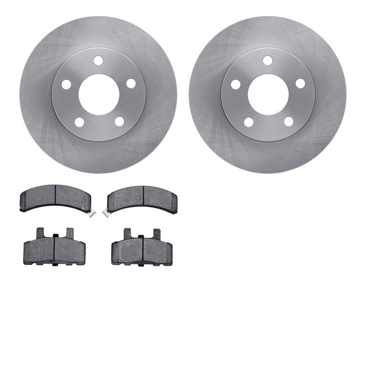 6202-47161 Brake Rotors w/Heavy-Duty Brake Pads Kit, 1990-1993 GM, Position: Front