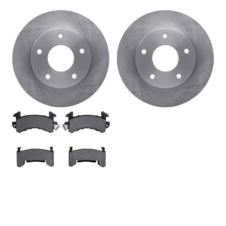 6202-48102 Brake Rotors w/Heavy-Duty Brake Pads Kit, 1979-1998 GM, Position: Front