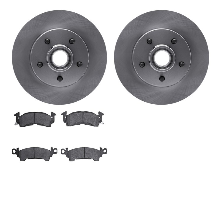 6202-48111 Brake Rotors w/Heavy-Duty Brake Pads Kit, 1983-1992 GM, Position: Front