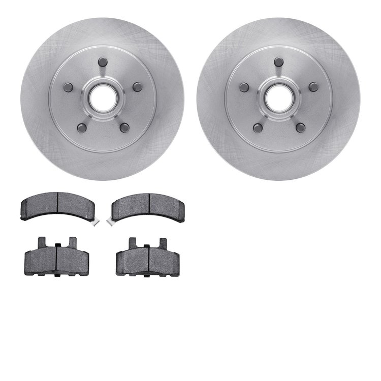 6202-48126 Brake Rotors w/Heavy-Duty Brake Pads Kit, 1988-1994 GM, Position: Front