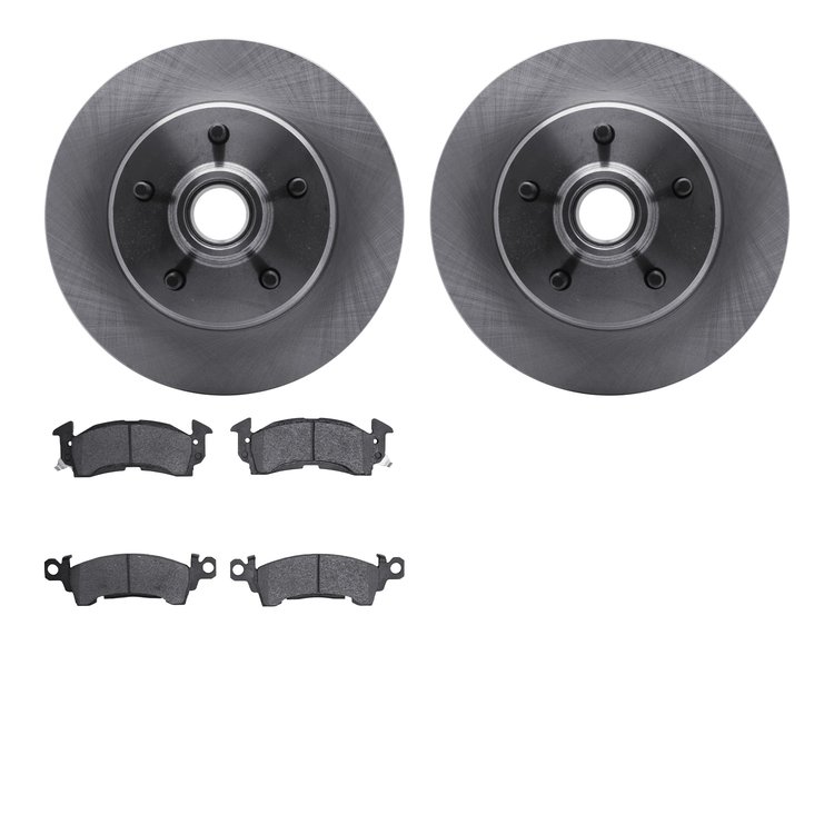6202-48147 Brake Rotors w/Heavy-Duty Brake Pads Kit, 1990-2002 GM, Position: Front