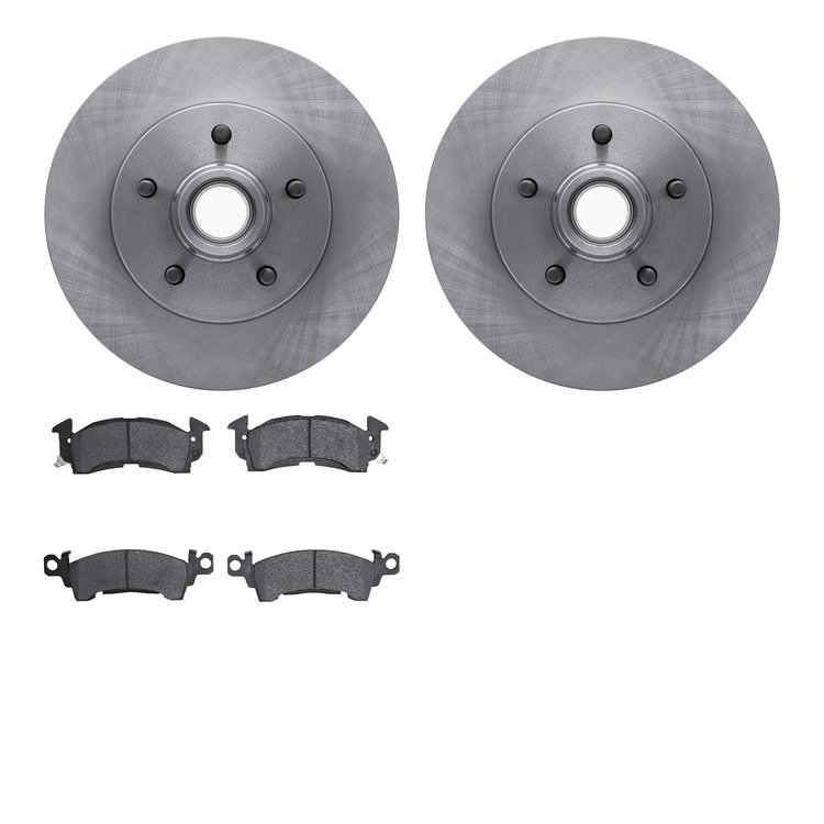 6202-48186 Brake Rotors w/Heavy-Duty Brake Pads Kit, 1993-1995 GM, Position: Front