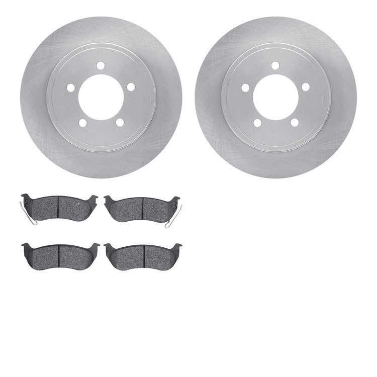 6202-54017 Brake Rotors w/Heavy-Duty Brake Pads Kit, 2006-2010 Ford/Lincoln/Mercury/Mazda, Position: Rear