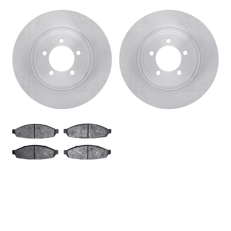 6202-55004 Brake Rotors w/Heavy-Duty Brake Pads Kit, 2003-2005 Ford/Lincoln/Mercury/Mazda, Position: Front