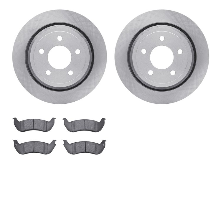 6202-56001 Brake Rotors w/Heavy-Duty Brake Pads Kit, 2003-2011 Ford/Lincoln/Mercury/Mazda, Position: Rear